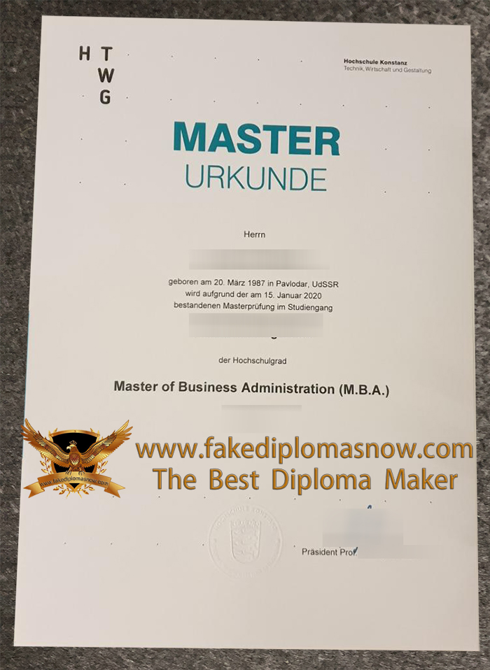 HTWG Konstanz Master Urkunde