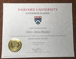 Harvard Extension School Certificate sample