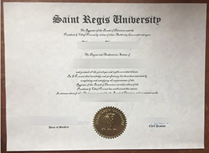 Saint Regis University diploma certificate