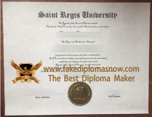 Saint Regis University diploma