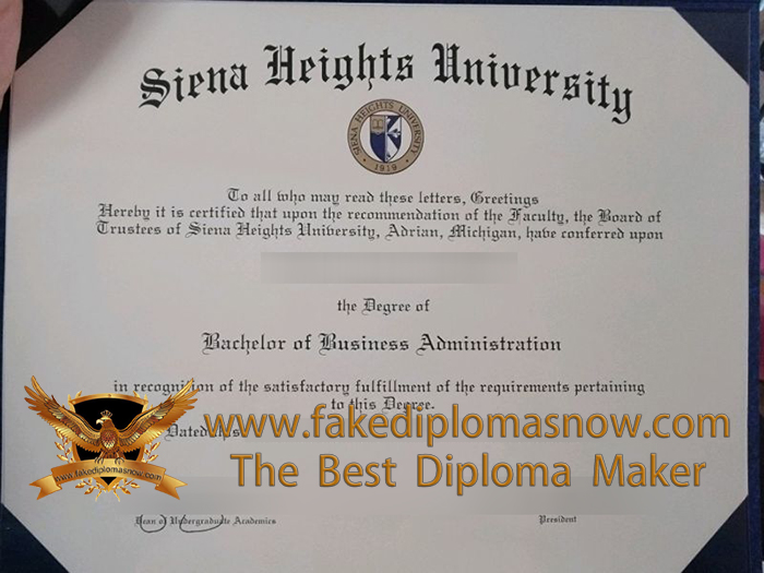 Siena Heights University diploma