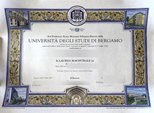 Università degli Studi di Bergamo diploma certificate