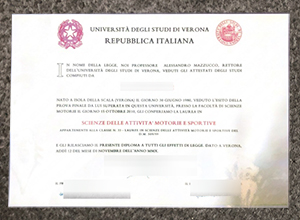 Università degli Studi di Verona degree certificate