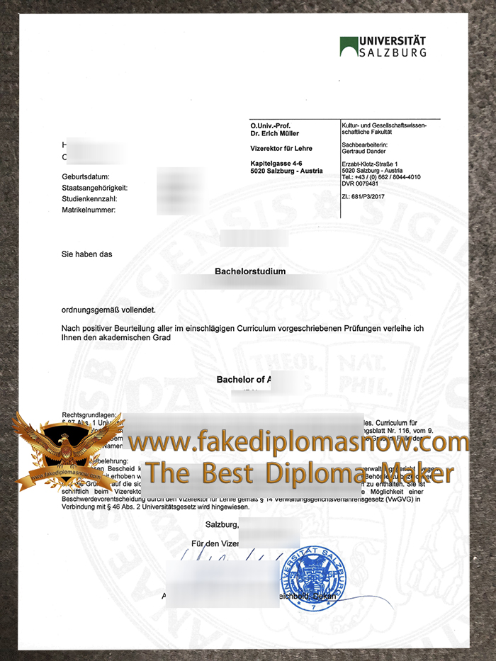 Universität Salzburg Diploma Universität Salzburg Diploma
