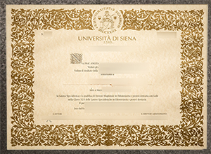 University of Siena diploma certificate