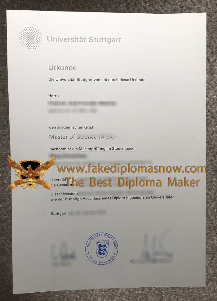 Universität Stuttgart Urkunde, University of Stuttgart diploma Universität Stuttgart Urkunde, University of Stuttgart diploma