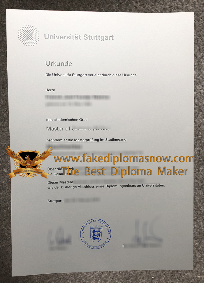 Universität Stuttgart Urkunde, University of Stuttgart diploma