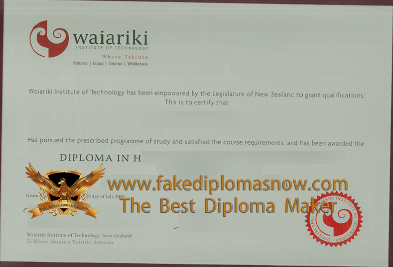 Waiariki Institute of Technology diploma