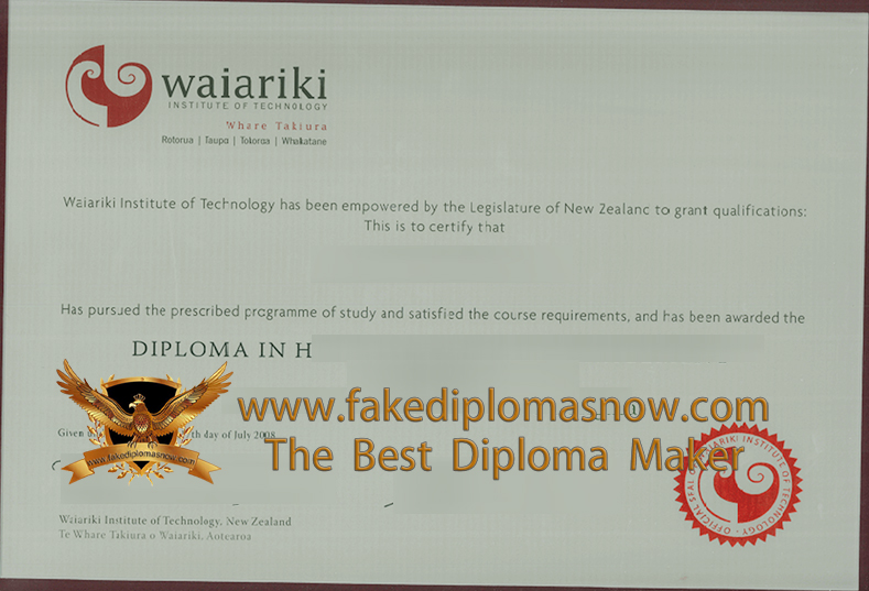 Waiariki Institute of Technology diploma Waiariki Institute of Technology diploma