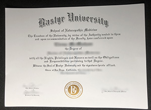 Bastyr University Degree certificate