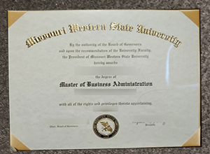 Missouri Western State University diploma certificate