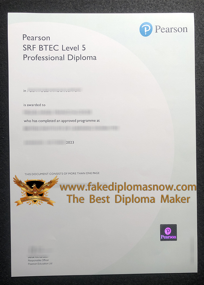 PEARSON SRF BTEC Level 5 Professional Diploma PEARSON SRF BTEC Level 5 Professional Diploma