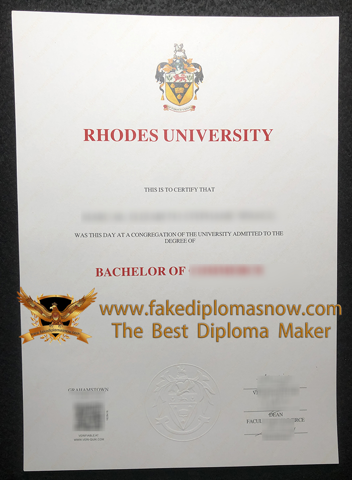 Rhodes University diploma