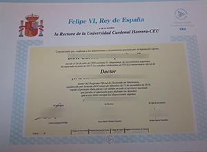 Universidad Cardenal Herrera -CEU Diploma Certificate