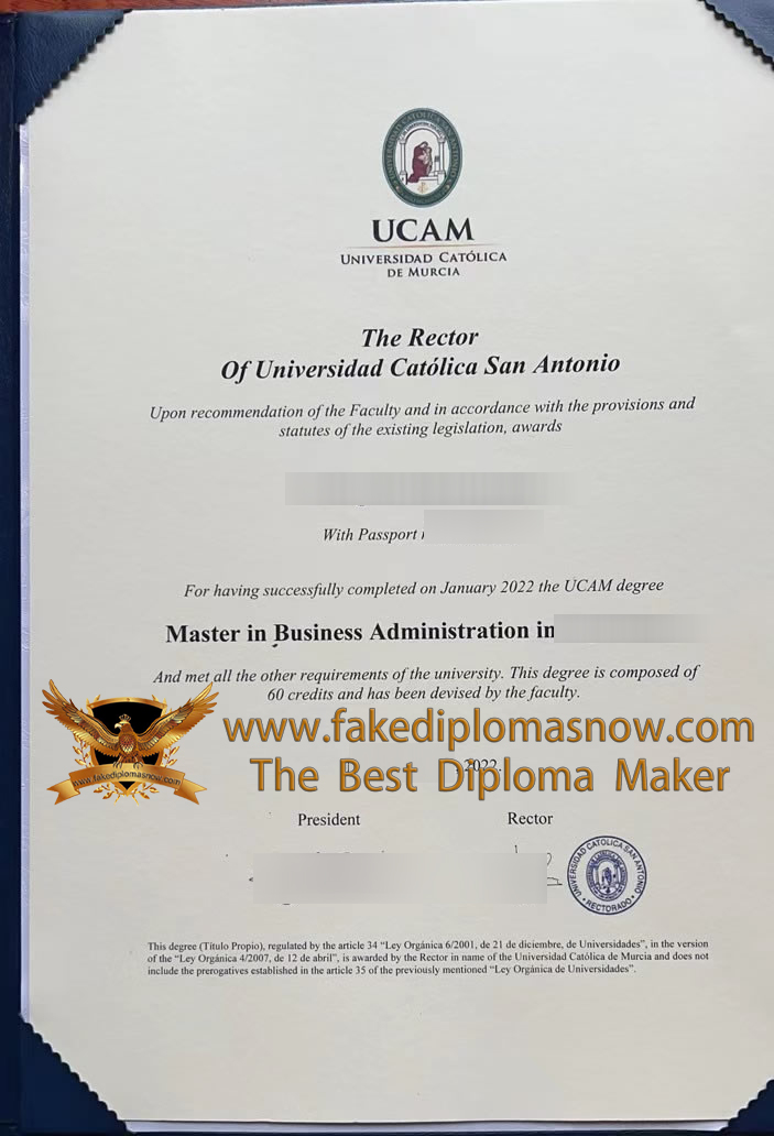 Universidad Católica San Antonio MBA diploma