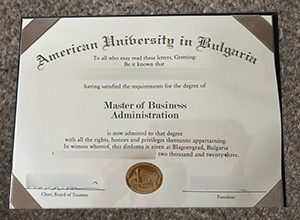 American University in Bulgaria Diploma