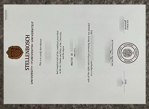 Stellenbosch University degree certificate