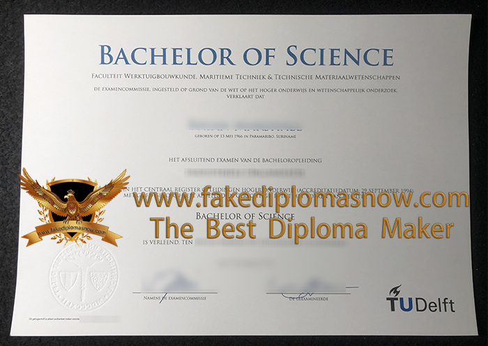 TU Delft BSc degree certificate