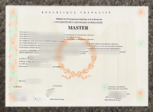 Université De Caen Normandie Diploma certificate