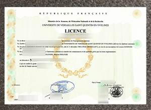 Buy a Université de Versailles Saint-Quentin-en-Yvelines licence diploma