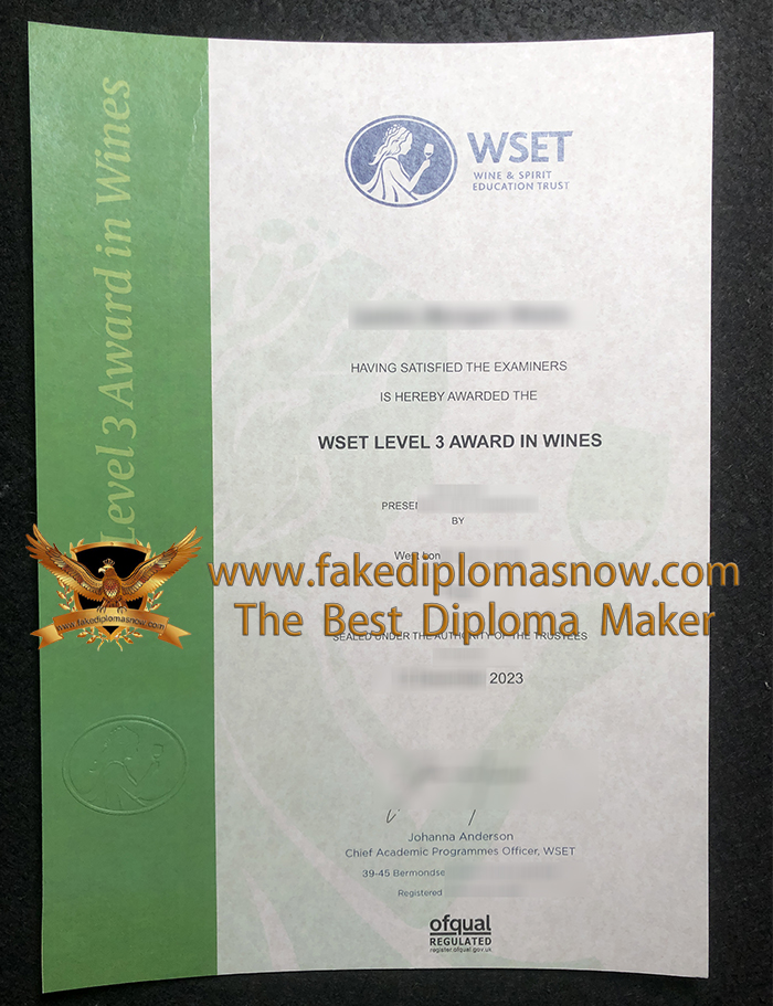 WSET Level 3 certificate