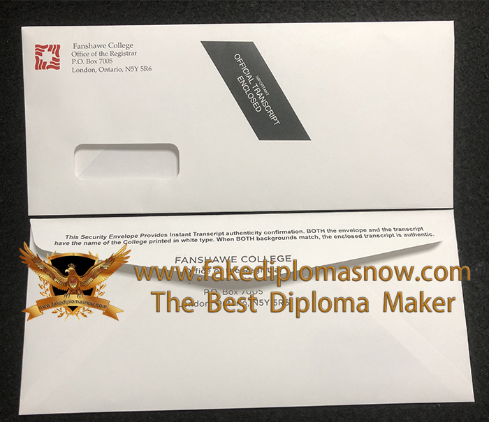 Fanshawe College transcript envelope