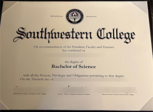 Southwestern College diploma certificate