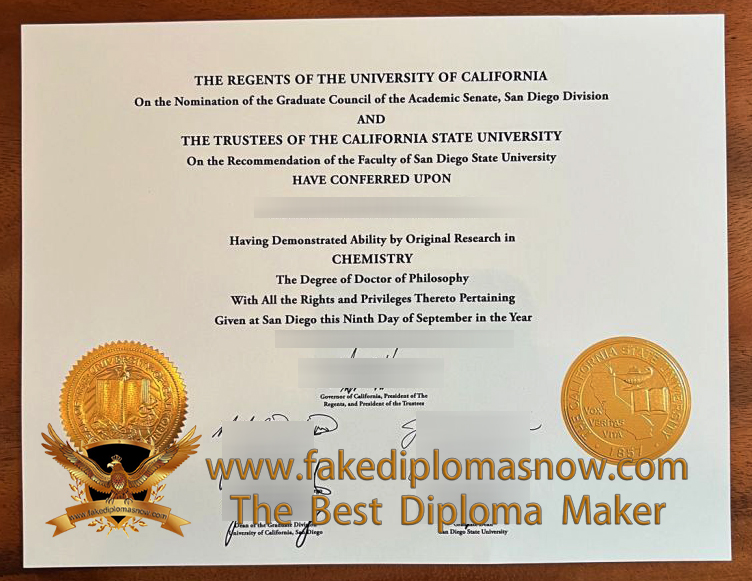 UCSD and SDSU diploma
