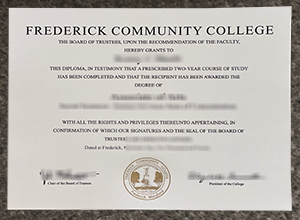 Frederick Community College Diploma Certificate