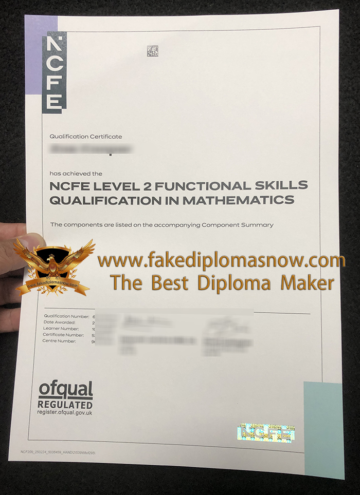 NCFE Level 2 Functional Skills Qualification in Mathematics certificate