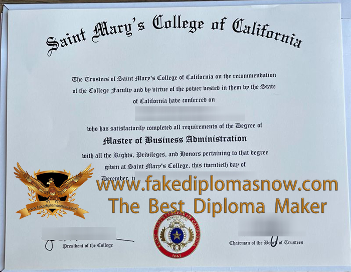 Saint Mary's College of California diploma