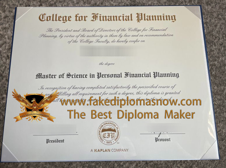 College for Financial Planning MSc diploma