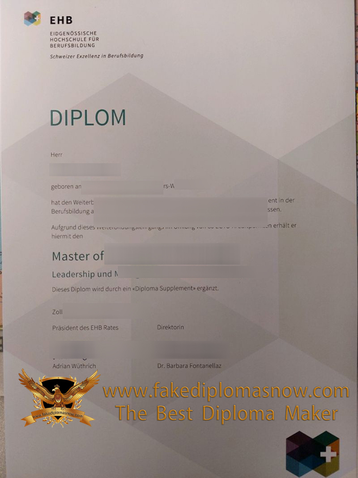 Eidgenössische Hochschule für Berufsbildung Diploma Eidgenössische Hochschule für Berufsbildung Diploma