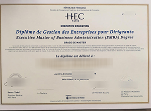 HEC Paris EMBA diploma sample
