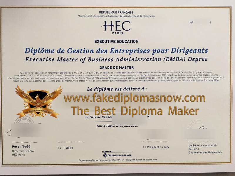 HEC Paris EMBA diploma HEC Paris EMBA diploma