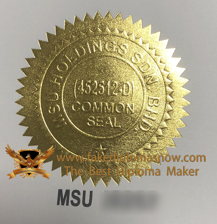 MSU degree embossed seal