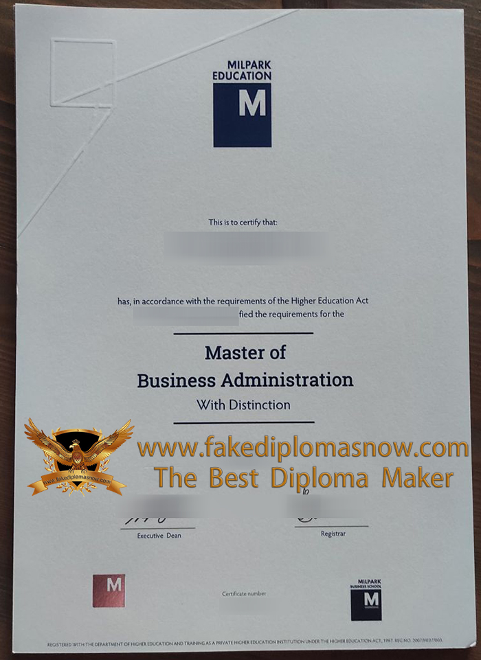 Milpark Education MBA diploma