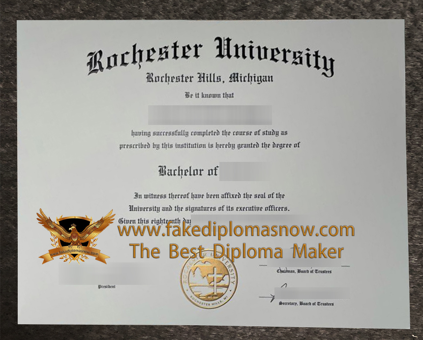 Rochester University diploma