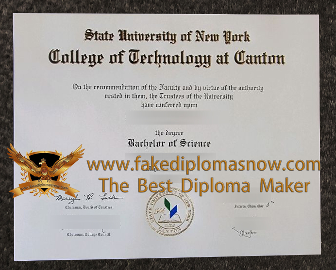 State University of New York at Canton diploma