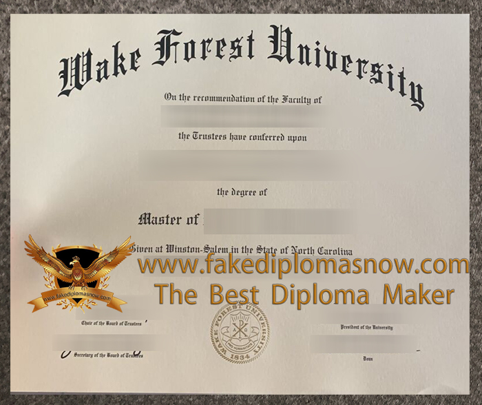 Wake Forest University diploma