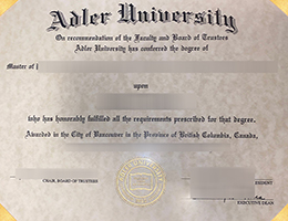 Adler University diploma certificate