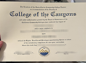 College of the Canyons degree certificate