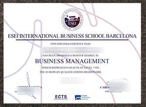ESEI International Business School degree certificate