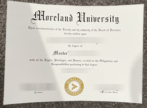 Moreland University Diploma Certificate