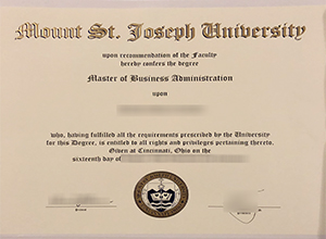 Mount St. Joseph University diploma certificate