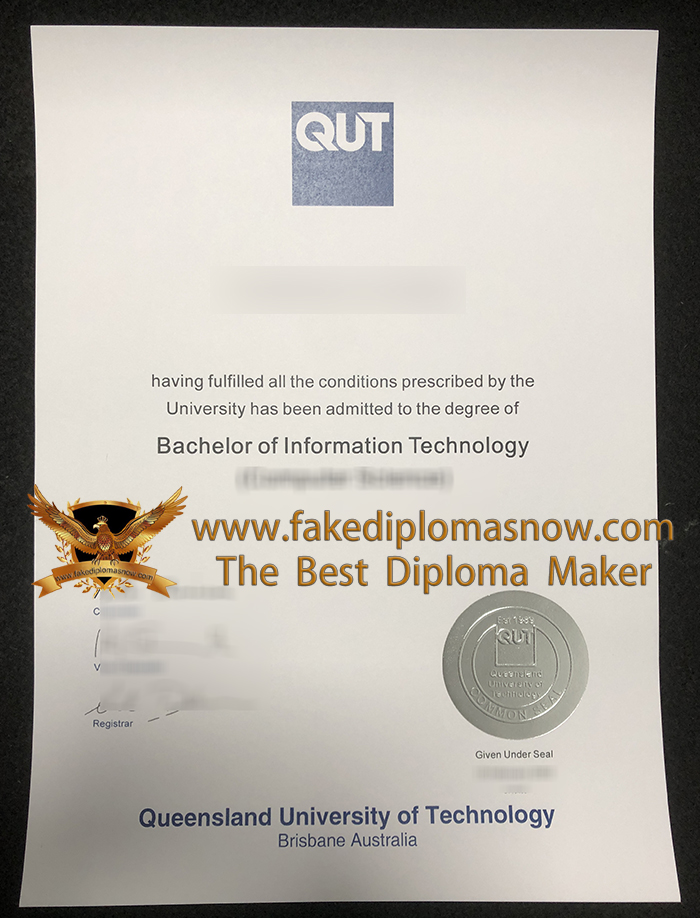 QUT Bachelor degree certificate