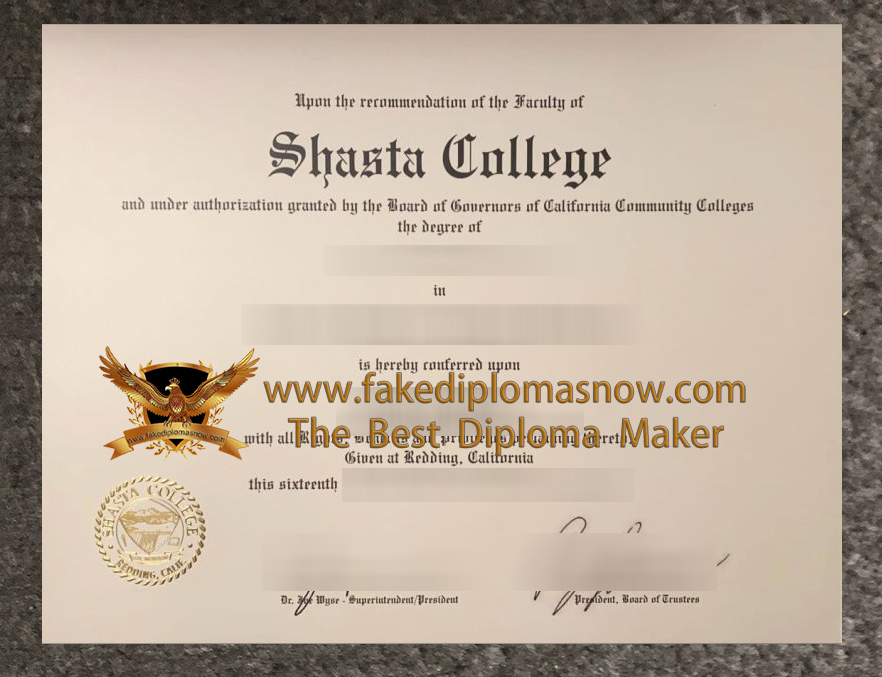 Shasta College diploma