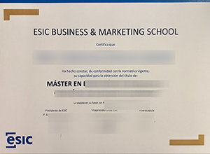 ESIC Business & Marketing School diploma certificate