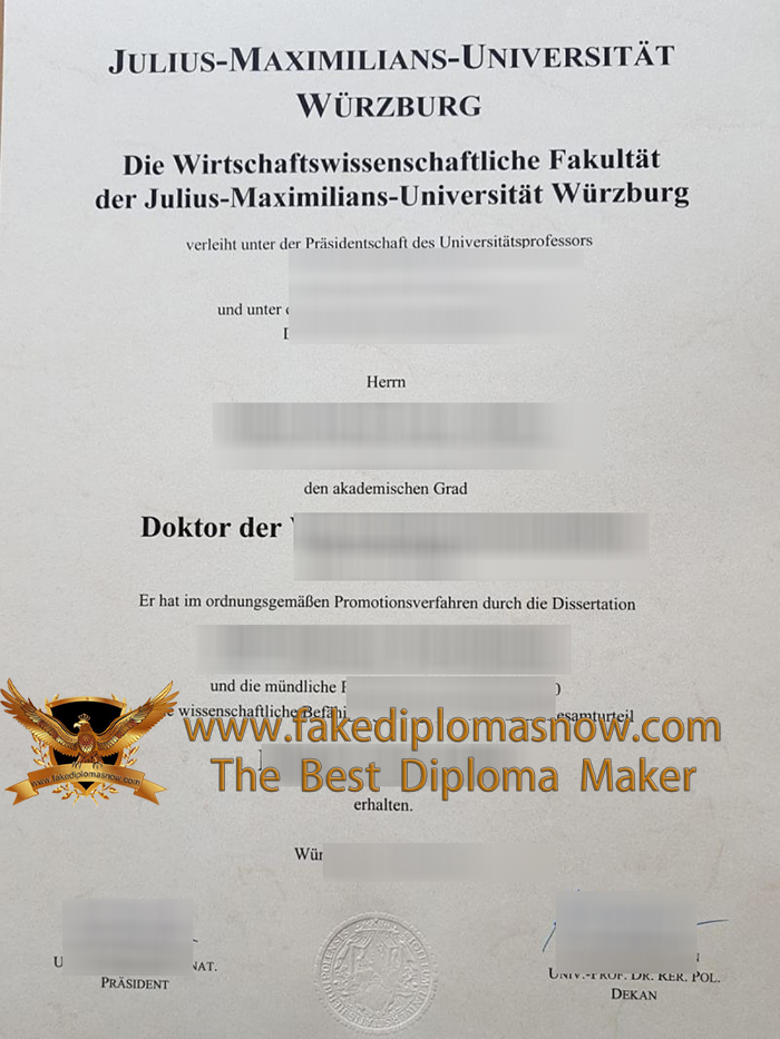 Julius Maximilian University of Würzburg diploma certificate Julius Maximilian University of Würzburg diploma certificate