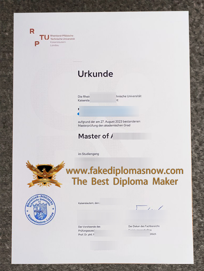 RPTU Urkunde certificate